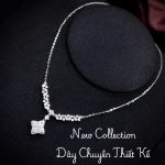 dây chuyền bạc hoa bốn cánh Moissanite