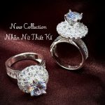 nhẫn bạc nữ đá chủ 8 ly viền hào quang