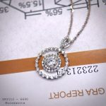dây chuyền bạc mặt tròn hai viền Moissanite