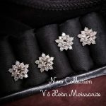 vỏ bông tai Moissanite 4.5ly xi kim