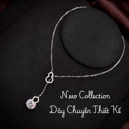 dây chuyền bạc hồ lô Moissanite