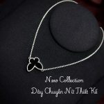 dây chuyền bạc nữ mặt cỏ ba lá màu xanh dương đậm