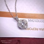 dây chuyền bạc viền đá chữ nhật Moissanite