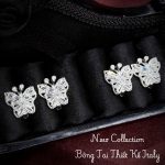 bông tai nữ cánh bướm đính đá