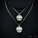 dây chuyền bạc nữ DAY55 mặt tròn hạt ánh ngọc