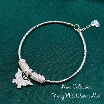 vòng tay nữ charm bướm đính đá
