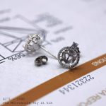 vỏ bông tai Moissanite 8ly xi kim