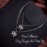 dây chuyền bạc nữ DAY65 mặt nơ cách điệu đính đá