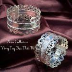 vòng tay bạc VONG49 bản rộng khắc vân hình học