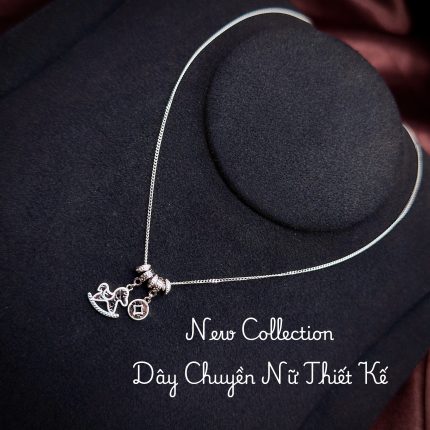 dây chuyền bạc nữ DAY73 mặt ngựa bập bênh charm tròn