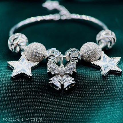 vòng tay nữ charm nơ chuông phối ngôi sao
