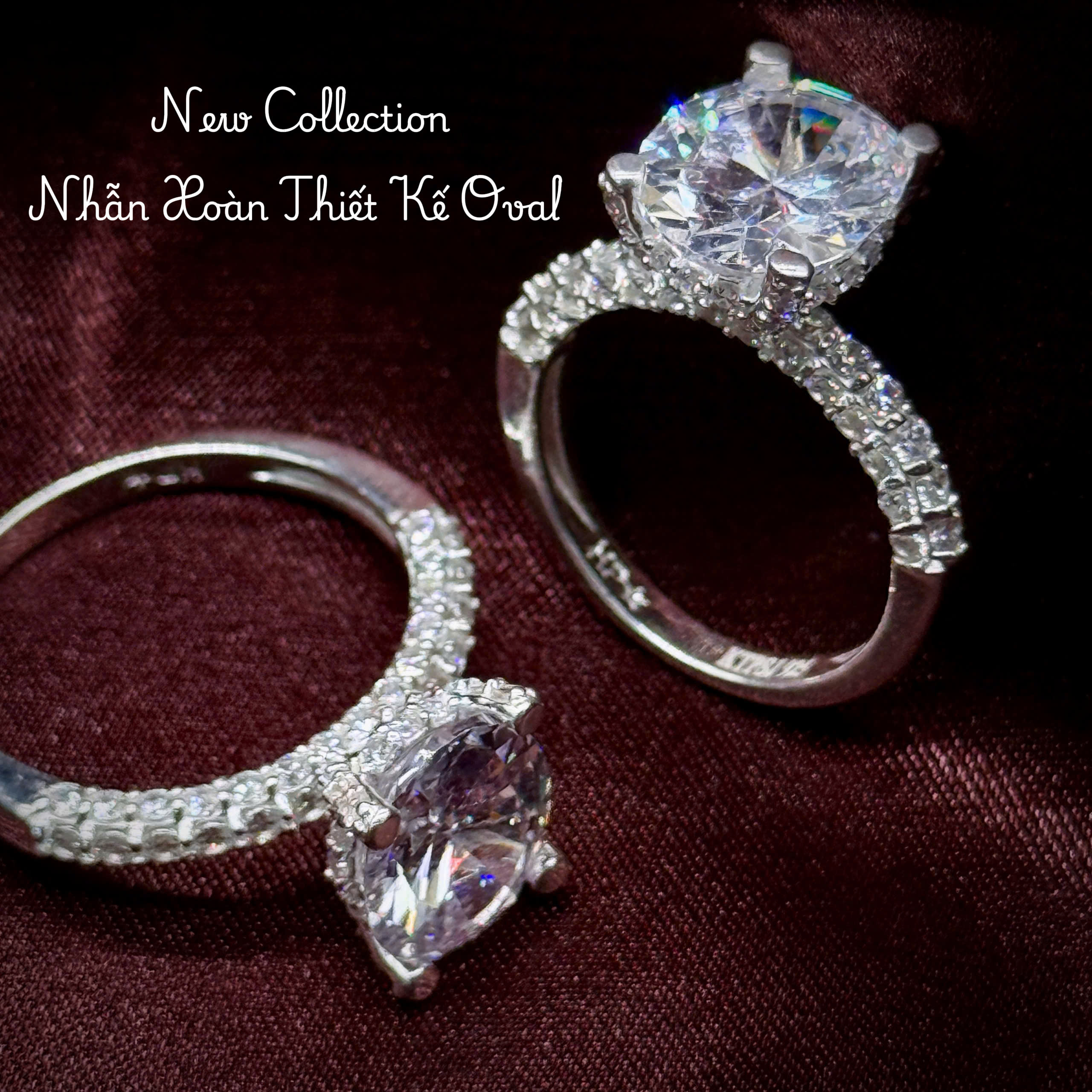 nhẫn bạc nữ đá chủ oval 9x12mm