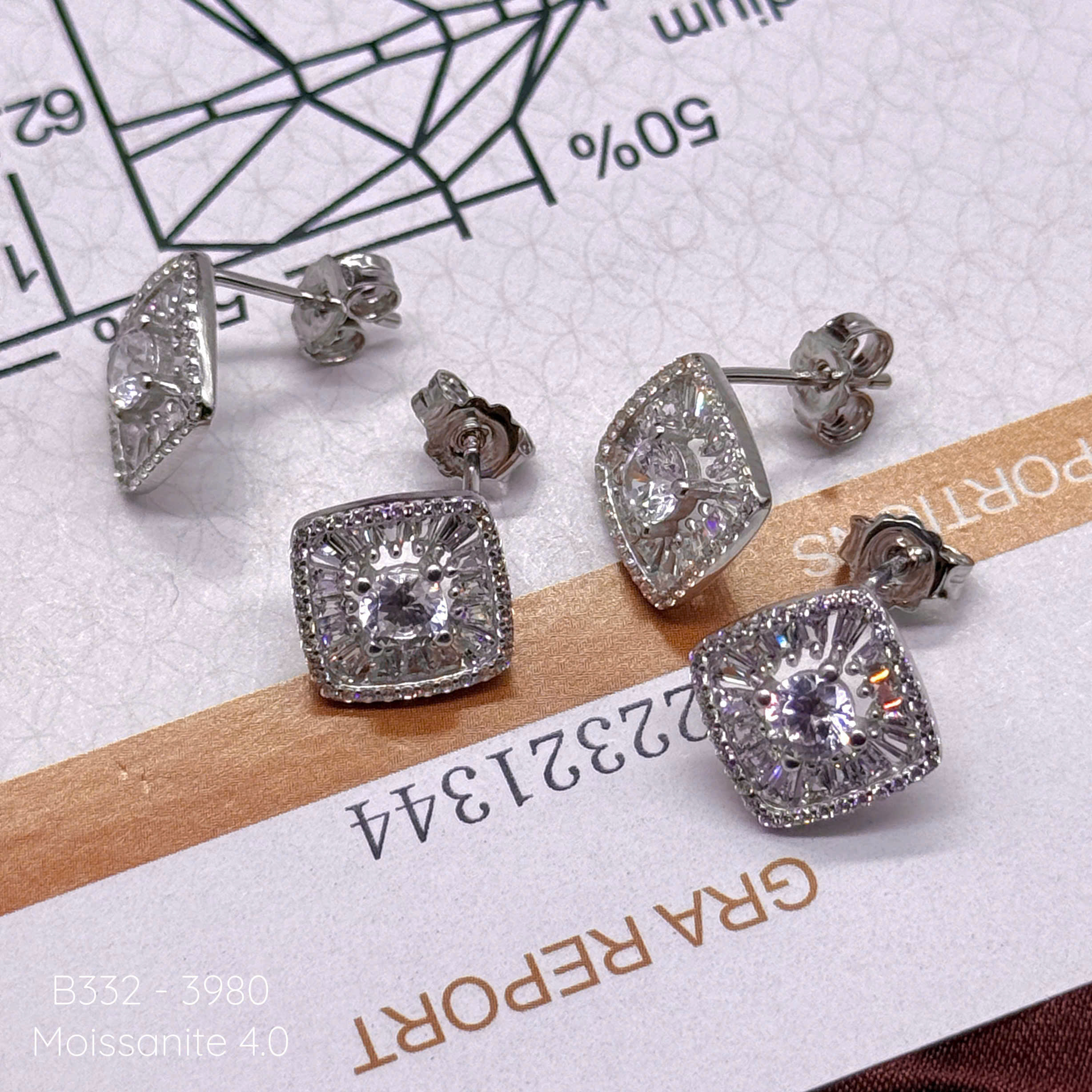 b332-3980 bông tai nữ Cushion Radiance