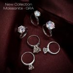 Nhẫn Moissanite đá tròn nhiều kích thước kèm giấy kiểm định GRA