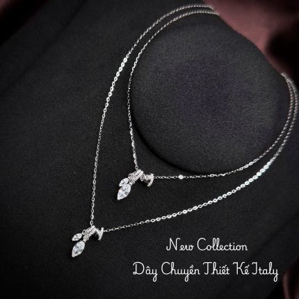 Dây chuyền Italy đính đá dáng rủ thanh mảnh sang trọng