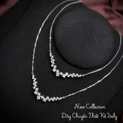 Dây chuyền Italy đính đá cụm hoa nhỏ thanh lịch nữ tính