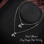 Dây chuyền Italy mặt đá chữ nhật kèm charm ngôi sao thanh lịch