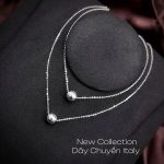 Dây chuyền Italy bi tròn DAY169 thiết kế thanh mảnh với quả cầu sáng