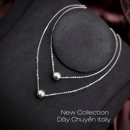 Dây chuyền Italy bi tròn DAY169 thiết kế thanh mảnh với quả cầu sáng